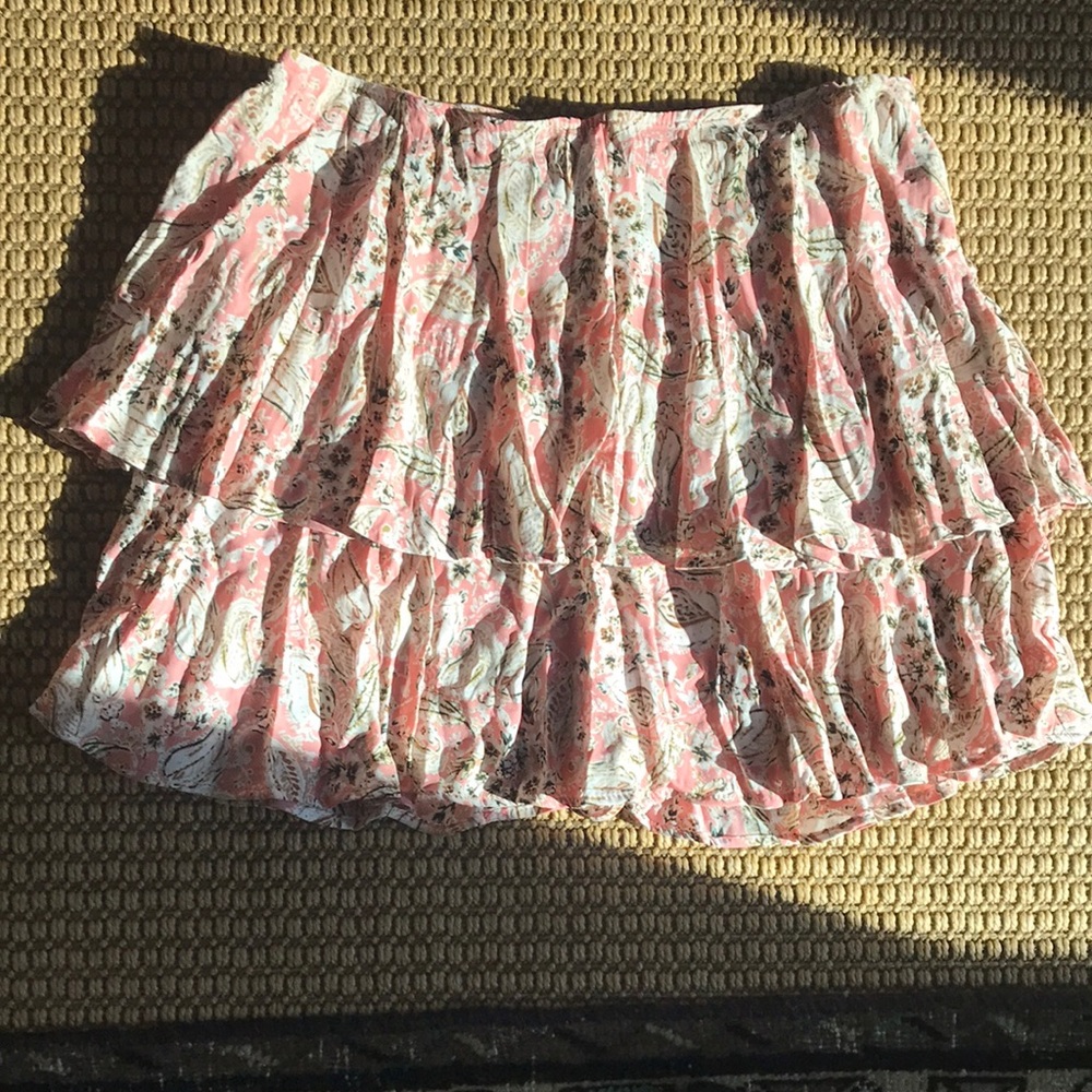 Zara Floral Pink Ruffled Skirt
